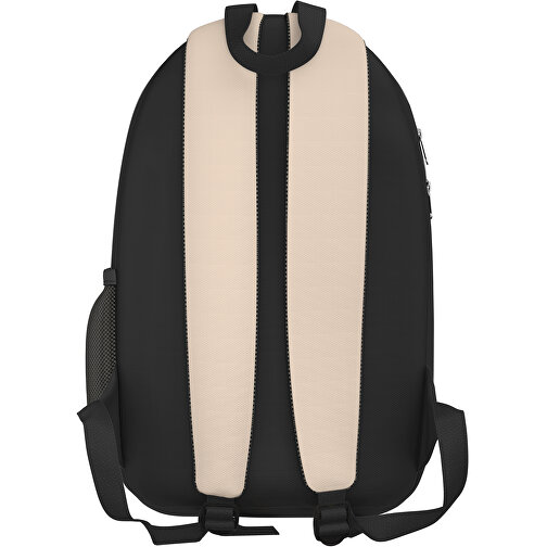 Rucksack Easy , beige / schwarz, Sublimation-fabric 300g, 15,00cm x 40,00cm x 30,00cm (Länge x Höhe x Breite), Bild 2