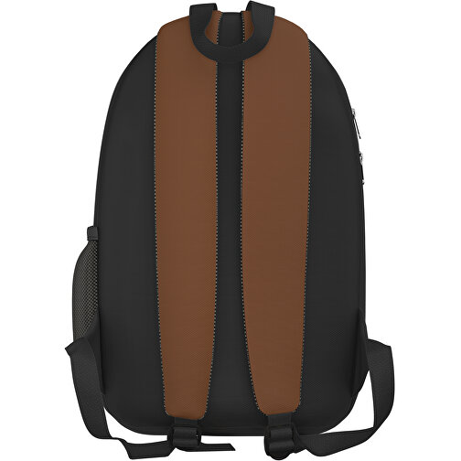 Rucksack Easy , nougatbraun / schwarz, Sublimation-fabric 300g, 15,00cm x 40,00cm x 30,00cm (Länge x Höhe x Breite), Bild 2