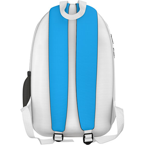 Rucksack Easy , hellblau / weiss, Sublimation-fabric 300g, 15,00cm x 40,00cm x 30,00cm (Länge x Höhe x Breite), Bild 2