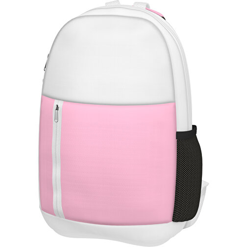 Rucksack Easy , hellrosa / weiß, Sublimation-fabric 300g, 15,00cm x 40,00cm x 30,00cm (Länge x Höhe x Breite), Bild 1