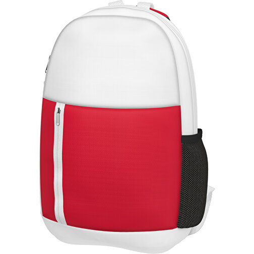 Rucksack Easy , dunkelrot / weiss, Sublimation-fabric 300g, 15,00cm x 40,00cm x 30,00cm (Länge x Höhe x Breite), Bild 1