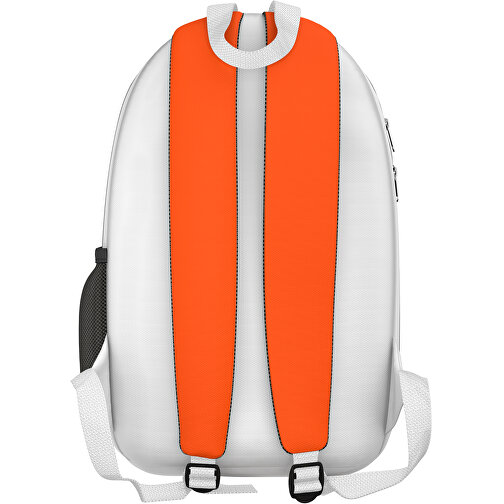 Rucksack Easy , orange / weiss, Sublimation-fabric 300g, 15,00cm x 40,00cm x 30,00cm (Länge x Höhe x Breite), Bild 2