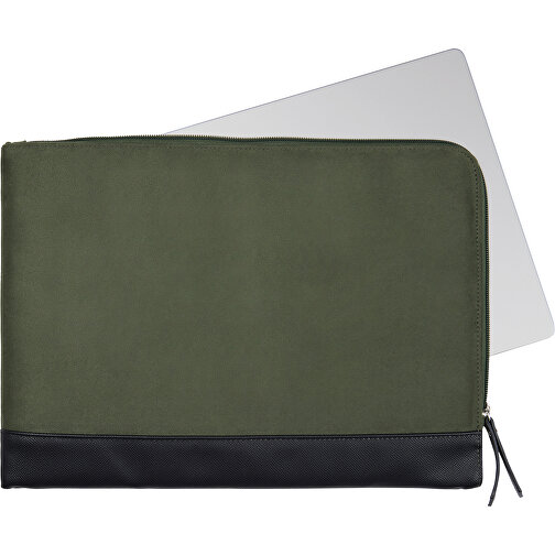 VINGA Marlow 14' Laptop Sleeve Aus RCS Recyceltem Polyester, Grün , grün, Polyester, 35,50cm x 2,00cm x 25,00cm (Länge x Höhe x Breite), Bild 2