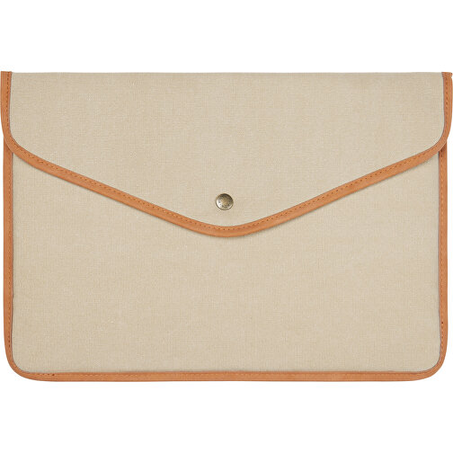 VINGA Bosler 14' Laptop-Tasche Aus GRS Recyceltem Canvas, Greige , beige, Canvas - recycelt,Polyester, 38,00cm x 1,80cm x 27,00cm (Länge x Höhe x Breite), Bild 1