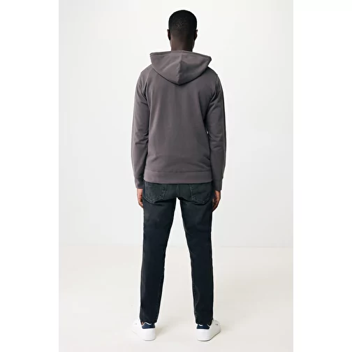 Iqoniq Abisko sweat à capuche zippé en coton recyclé, anthracite, Image 6