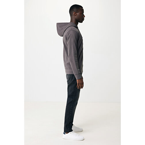 Iqoniq Abisko Zip-Kapuzenpullover Aus Recycelter Baumwolle, Anthrazit , anthrazit, 50% recycelte und 50% biologische Baumwolle, S, 68,00cm x 1,00cm x 50,00cm (Länge x Höhe x Breite), Bild 5