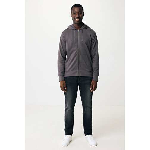 Iqoniq Abisko Zip-Kapuzenpullover Aus Recycelter Baumwolle, Anthrazit , anthrazit, 50% recycelte und 50% biologische Baumwolle, M, 72,00cm x 1,00cm x 54,00cm (Länge x Höhe x Breite), Bild 4