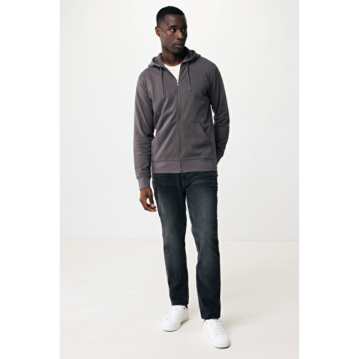 Iqoniq Abisko Zip-Kapuzenpullover Aus Recycelter Baumwolle, Anthrazit , anthrazit, 50% recycelte und 50% biologische Baumwolle, L, 74,00cm x 1,00cm x 57,00cm (Länge x Höhe x Breite), Bild 3