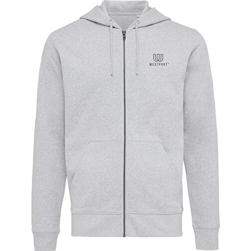 Iqoniq Abisko Zip-Kapuzenpullover Aus Recycelter Baumwolle, Heather Grey , heather grey, 50% recycelte und 50% biologische Baumwolle, XXS, 61,00cm x 1,00cm x 47,00cm (Länge x Höhe x Breite), Bild 4