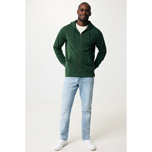 Iqoniq Abisko Zip-Kapuzenpullover Aus Recycelter Baumwolle, Forest Green , forest green, 50% recycelte und 50% biologische Baumwolle, XXL, 78,00cm x 1,00cm x 64,00cm (Länge x Höhe x Breite), Bild 3