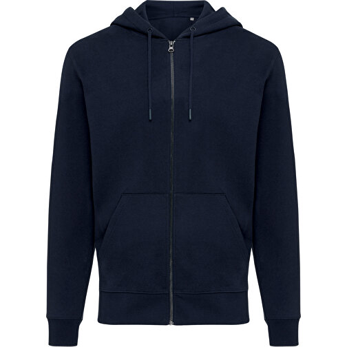 Iqoniq Abisko Zip-Kapuzenpullover Aus Recycelter Baumwolle, Navy Blau , navy blau, 50% recycelte und 50% biologische Baumwolle, XXS, 61,00cm x 1,00cm x 47,00cm (Länge x Höhe x Breite), Bild 1