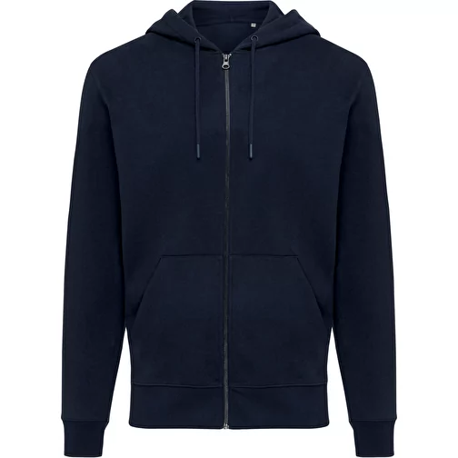 Iqoniq Abisko sweat à capuche zippé en coton recyclé, bleu marine, Image 1