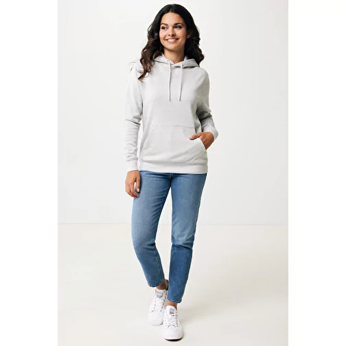 Iqoniq Rila Lightweight Hoodie lavet af genanvendt bomuld, ufarvet lysegrå, Billede 5