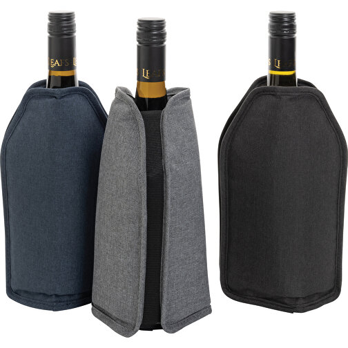 Vino AWARE™ RPET Weinkühler-Sleeve, Navy Blau , navy blau, PET - recycelt, 15,50cm x 22,50cm x 2,50cm (Länge x Höhe x Breite), Bild 6