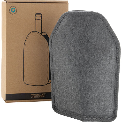 Vino AWARE™ RPET Weinkühler-Sleeve, Grau , grau, PET - recycelt, 15,50cm x 22,50cm x 2,50cm (Länge x Höhe x Breite), Bild 11