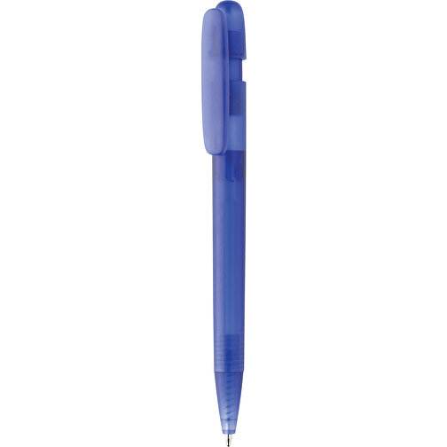 Stylo transparent Devin en rABS certifié GRS, bleu, Image 1