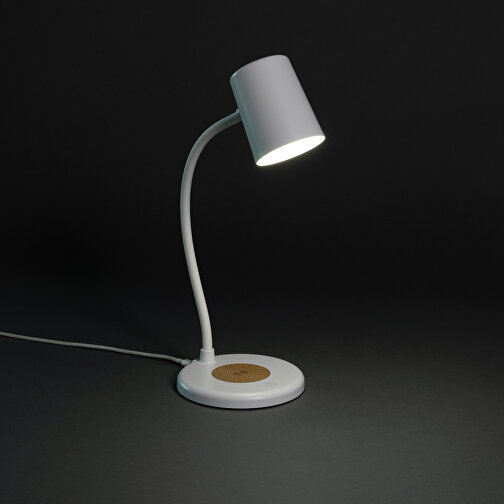 Zenara 15W Schreibtischlampe Aus RCS Rec. Plastik & Kork, Weiss , weiss, ABS - recycelt,PC - recycelt, 12,00cm x 36,00cm x 12,00cm (Länge x Höhe x Breite), Bild 11