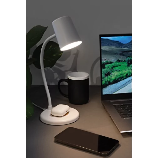 Zenara lampe de bureau 15W en plastique RCS rec. & liège, blanc, Image 13