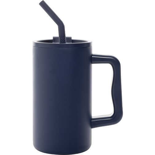 Cube Becher Aus RCS Recyceltem Stahl 800ml, Navy Blau , navy blau, Rostfreier Stahl - recycelt,Polypropylen - recycelt, 18,00cm (Höhe), Bild 2