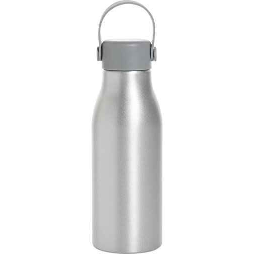 Pluto Flasche Aus RCS-zertifiziert Recyceltem Alu 680ml, Silber , silber, Aluminium - recycelt,PP, 21,30cm x 7,30cm x 7,30cm (Länge x Höhe x Breite), Bild 2