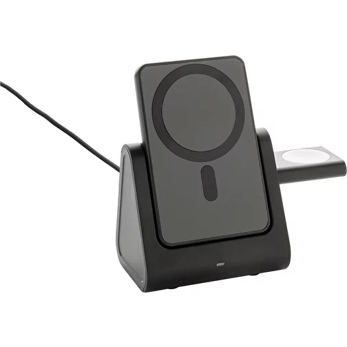 Chargeur Powerbase 3 en 1 en plastique RCS avec banque de puissance, noir, Image 1