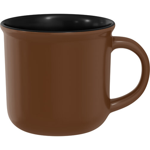 Camp Aussen Farbig Innen Schwarz 320ml , sepiabraun / schwarz, New Bone China Porzellan, 8,00cm x 12,00cm (Höhe x Breite), Bild 1