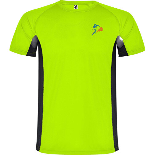 Shanghai Sport T-Shirt Für Kinder , fluor green / schwarz, Mesh mit Cool Fit Finish 100% Polyester, 140 g/m2, Contrast fabric, Mesh mit Cool Fit Finish 100% Polyester, 140 g/m2, 12, , Bild 2