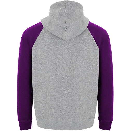 Badet Zweifarbiger Kapuzenpullover Für Kinder , heather grau / lila, Gebürsteter Sweatshirt Strick 50% Baumwolle, 50% Polyester, 280 g/m2, 7/8, , Bild 3