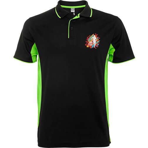 Montmelo Sport Poloshirt Unisex , schwarz / limone, Piqué Strick mit Cool Fit Finish 100% Polyester, 150 g/m2, XL, , Bild 2