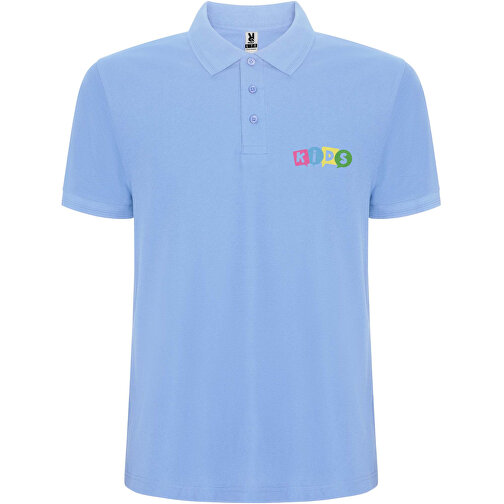 Pegaso Premium Poloshirt Für Kinder , himmelblau, Piqué Strick 60% Baumwolle, 40% Polyester, 190 g/m2, 11/12, , Bild 2