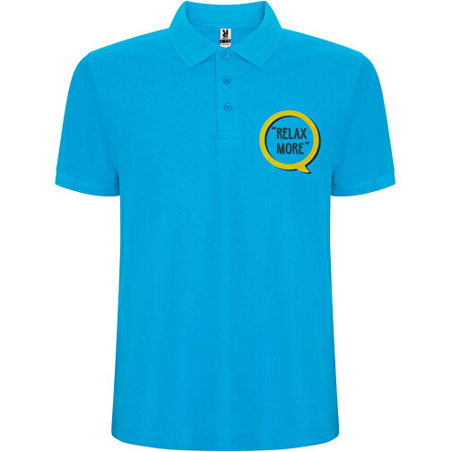 Pegaso Premium Poloshirt Für Herren , türkis, Piqué Strick 60% Baumwolle, 40% Polyester, 190 g/m2, M, , Bild 2