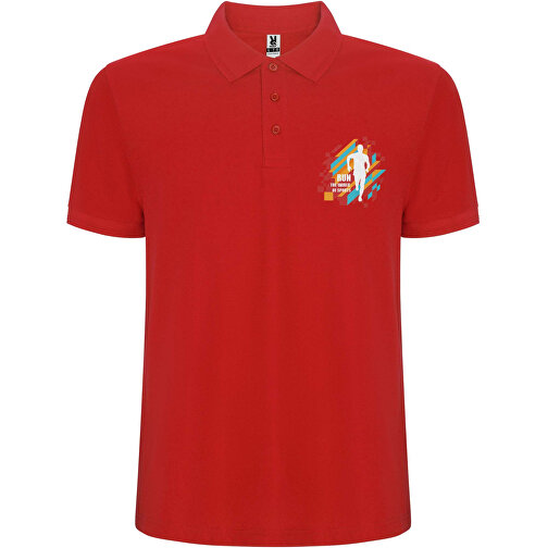 Pegaso Premium Poloshirt Für Herren , rot, Piqué Strick 60% Baumwolle, 40% Polyester, 190 g/m2, 2XL, , Bild 2