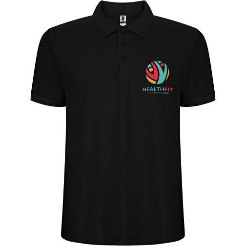 Pegaso Premium Poloshirt Für Herren , schwarz, Piqué Strick 60% Baumwolle, 40% Polyester, 190 g/m2, 2XL, , Bild 2