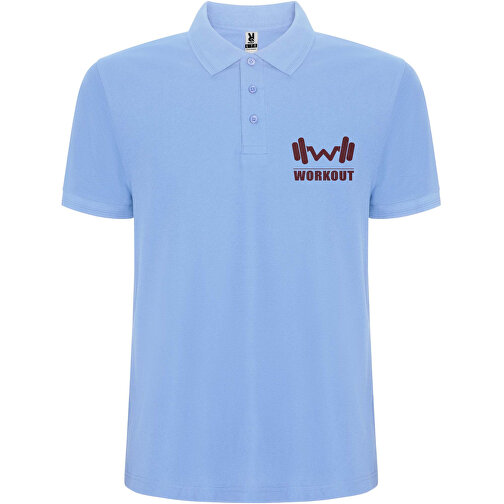 Pegaso Premium Poloshirt Für Herren , himmelblau, Piqué Strick 60% Baumwolle, 40% Polyester, 190 g/m2, 2XL, , Bild 2