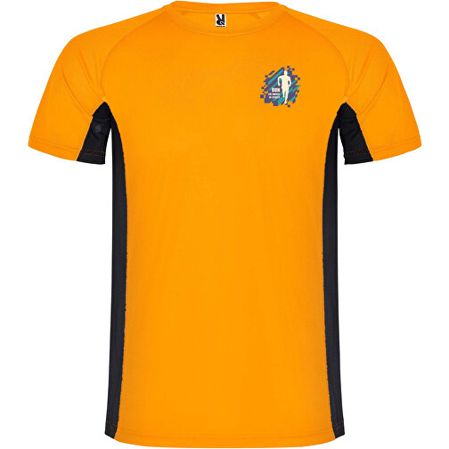 Shanghai Sport T-Shirt Für Herren , fluor orange / schwarz, Mesh mit Cool Fit Finish 100% Polyester, 140 g/m2, Contrast fabric, Mesh mit Cool Fit Finish 100% Polyester, 140 g/m2, XL, , Bild 2