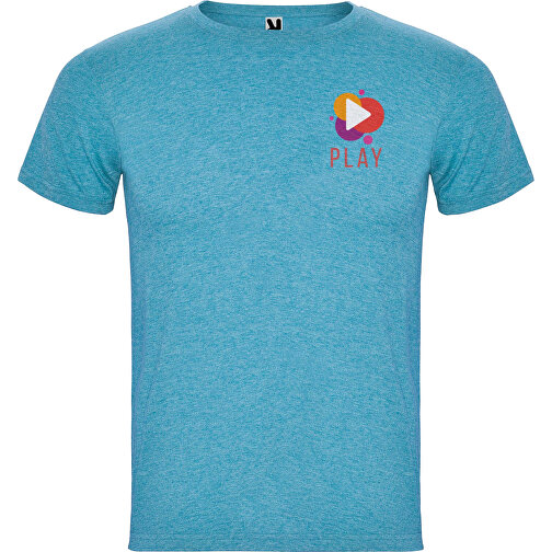 Fox T-Shirt Für Herren , heather turquoise, Single jersey Strick 65% Polyester, 35% Baumwolle, 150 g/m2, 3XL, , Bild 2