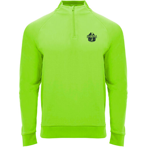 Epiro Half-Zip Sweatshirt Unisex , Fluor Green, Mesh mit Cool Fit Finish 100% Polyester, 200 g/m2, M, , Bild 2