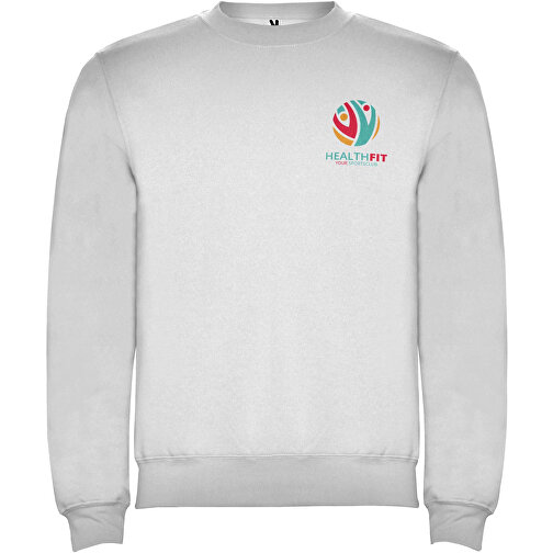 Clasica Sweatshirt Mit Rundhalsausschnitt Unisex , Ash white melange, Strick 50% Baumwolle, 50% Polyester, 280 g/m2, S, , Bild 2