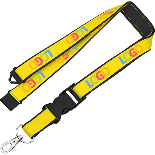 Lanyard Classic Neo , Promo Effects, gelb, Polyester / Satin, 92,00cm x 2,50cm (Länge x Breite), Bild 2