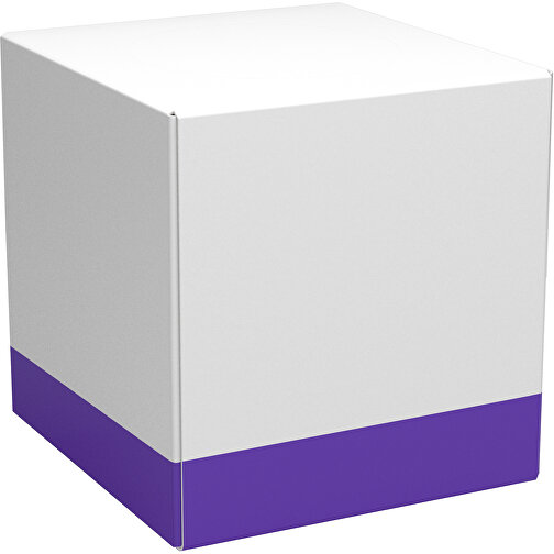 Taschentücher-Box 'Real Cube 100' , weiß / violet, Karton Simcote, GC2 300g/m2 0,55 micron, 11,50cm x 11,50cm x 11,50cm (Länge x Höhe x Breite), Bild 1