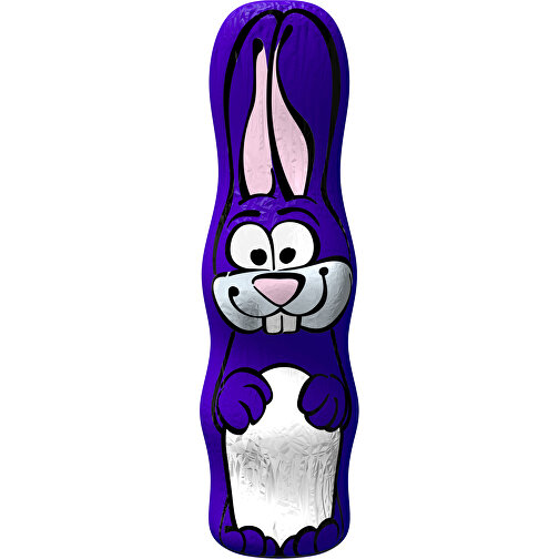 MAXI-Schoko-Osterhase , weiss / violet, 4,50cm x 15,00cm (Länge x Breite), Bild 1