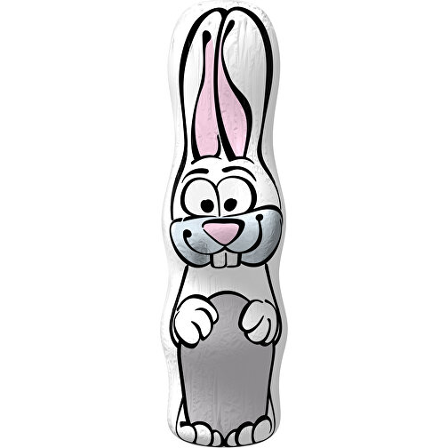 MAXI-Schoko-Osterhase , hellgrau / weiss, 4,50cm x 15,00cm (Länge x Breite), Bild 1