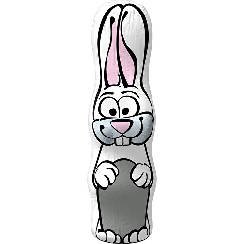 MAXI-Schoko-Osterhase , grau / weiss, 4,50cm x 15,00cm (Länge x Breite), Bild 1