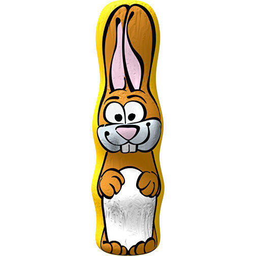 MAXI-Schoko-Osterhase , weiss / sonnengelb, 4,50cm x 15,00cm (Länge x Breite), Bild 1