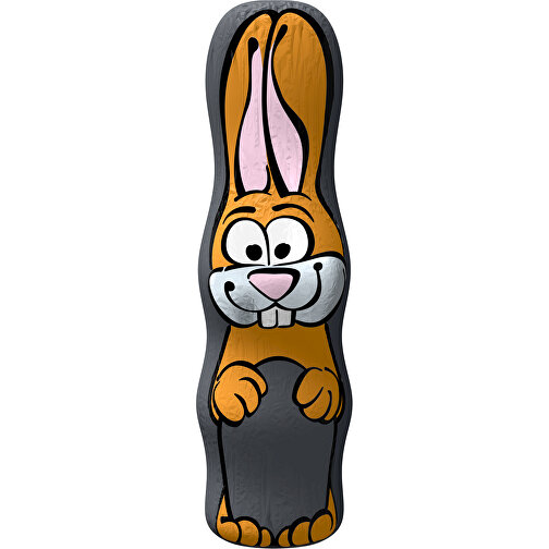 MAXI-Schoko-Osterhase , dunkelgrau, 4,50cm x 15,00cm (Länge x Breite), Bild 1