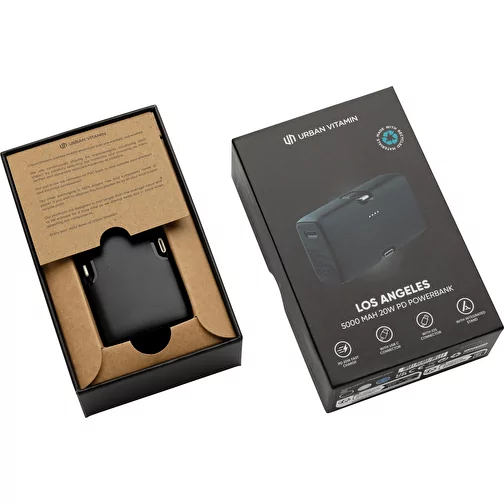 Urban Vitamin Los Angeles 20W Powerbank en plastique RCS rec., noir, Image 16