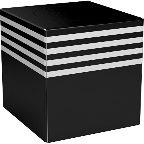 Taschentücher-Box 'Real Cube 100' , schwarz / weiß, Karton Simcote, GC2 300g/m2 0,55 micron, 11,50cm x 11,50cm x 11,50cm (Länge x Höhe x Breite), Bild 1