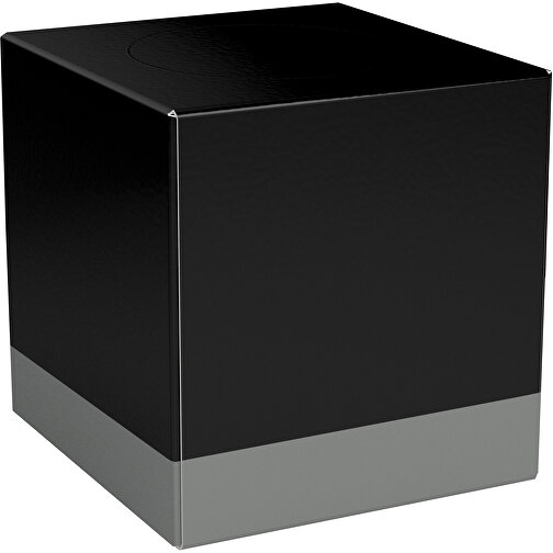 Taschentücher-Box 'Real Cube 100' , schwarz / grau, Karton Simcote, GC2 300g/m2 0,55 micron, 11,50cm x 11,50cm x 11,50cm (Länge x Höhe x Breite), Bild 1