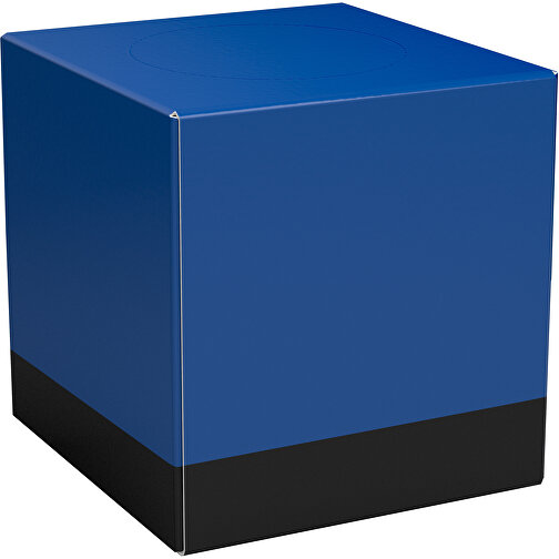 Taschentücher-Box 'Real Cube 100' , dunkelblau / schwarz, Karton Simcote, GC2 300g/m2 0,55 micron, 11,50cm x 11,50cm x 11,50cm (Länge x Höhe x Breite), Bild 1