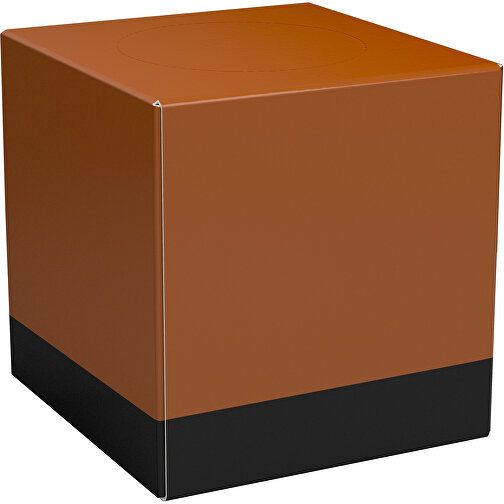 Taschentücher-Box 'Real Cube 100' , braun / schwarz, Karton Simcote, GC2 300g/m2 0,55 micron, 11,50cm x 11,50cm x 11,50cm (Länge x Höhe x Breite), Bild 1